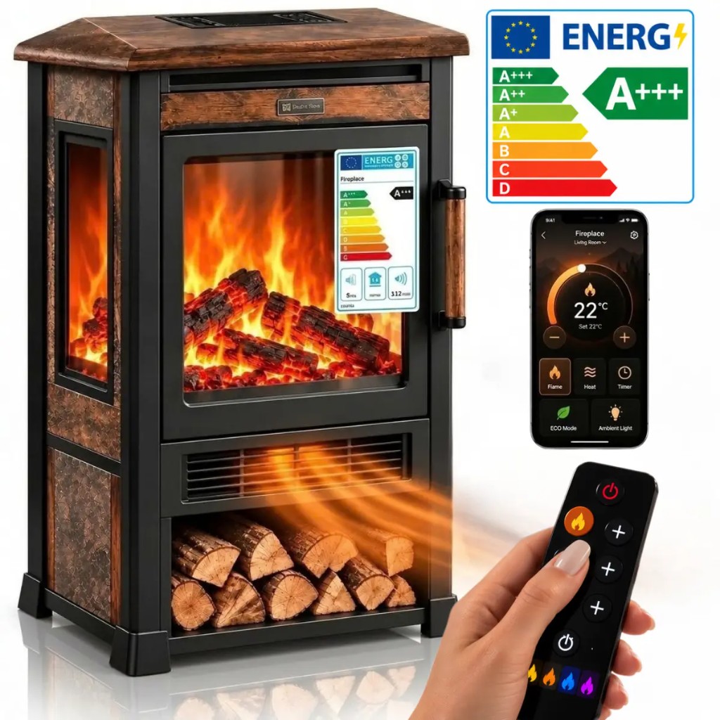Thermora™ — električni kamin z IR daljincem, aplikacija WiFi in A+++